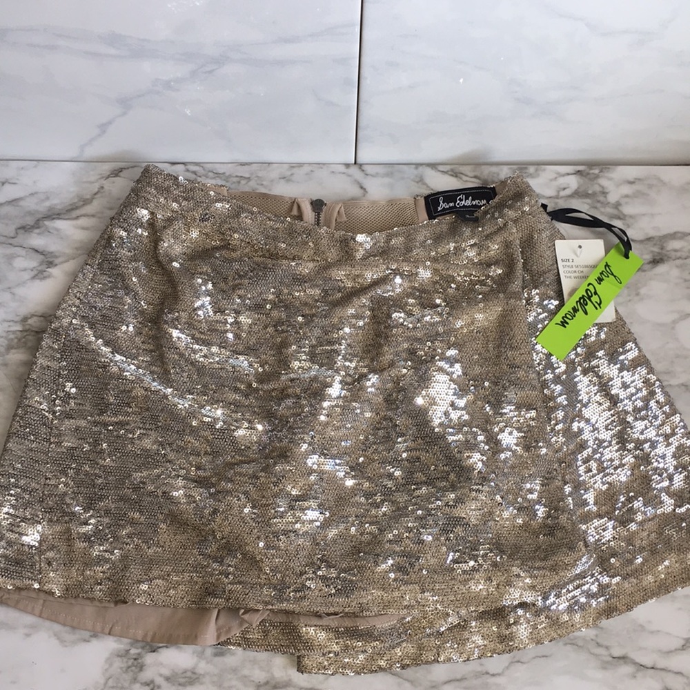 Stunning Sam Edelman holiday sequin silver skort
